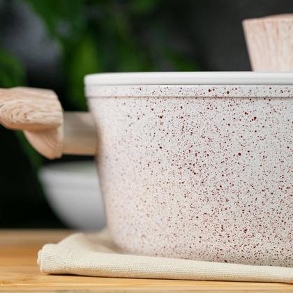 Imagem de Jogo de Panelas Brinox Antiaderente Ceramic Life 4 Peças Sirius com Indução Vanilla