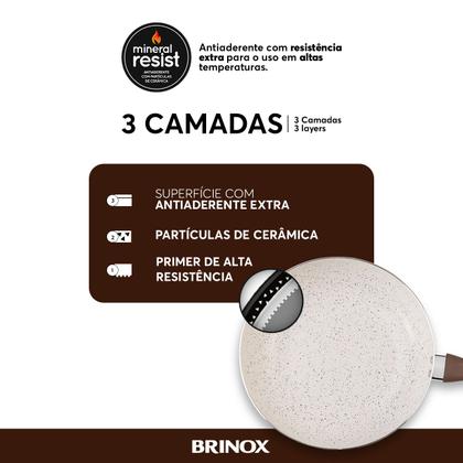 Imagem de Jogo de Panelas Brinox Antiaderente Ceramic Life 5 Peças Smart PLus Vanilla