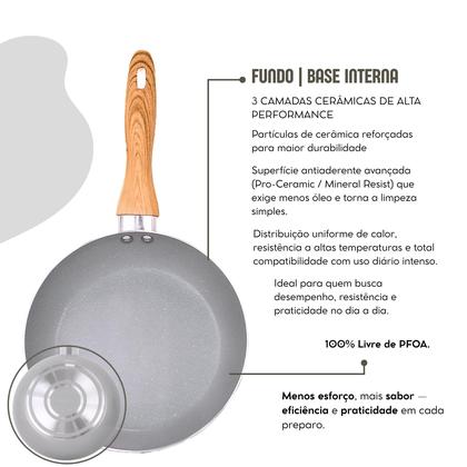 Imagem de Jogo de Panelas Brinox Antiaderente Ceramic Life com Indução 10 Peças e Utensílios Gris