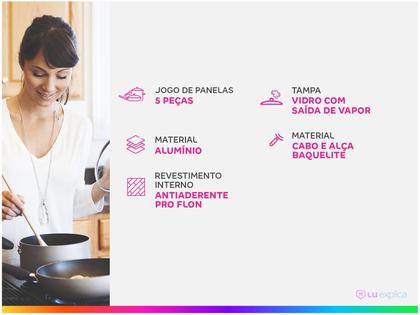Imagem de Jogo de Panelas Brinox Antiaderente de Alumínio
