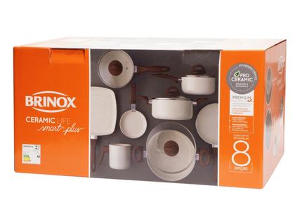 Jogo de Panelas Brinox de Alumínio Vanilla - 8 Peças Ceramic Life