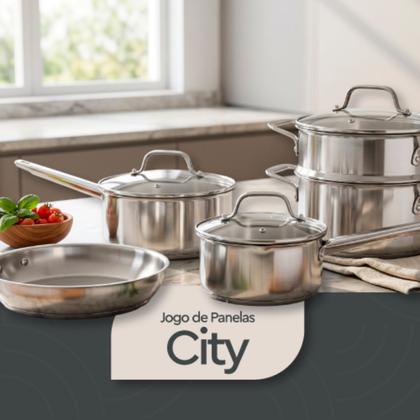 Imagem de Jogo de Panelas Brinox Inox City 5 Peças