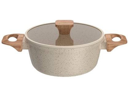 Jogo de Panelas Brinox Revestimento Cerâmico de Alumínio Creme Indução 5 Peças Stone