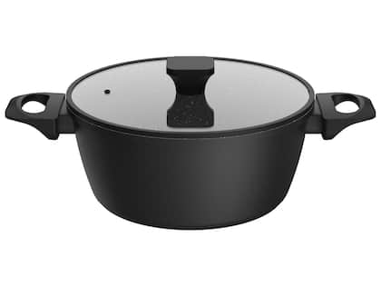 Jogo de Panelas Brinox Revestimento Cerâmico de Alumínio Preto Indução 5 Peças Stone