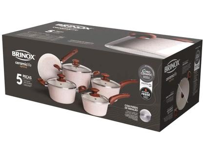 Imagem de Jogo de Panelas Brinox Revestimento Cerâmico de Alumínio