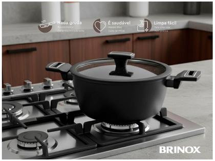 Imagem de Jogo de Panelas Brinox Revestimento Cerâmico Preto 5 Peças Carbon Ceramic Life