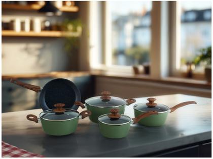 Imagem de Jogo de Panelas Brinox Verde Olive 5 Peças