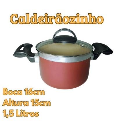 Imagem de Jogo De Panelas Caçarolas Plus 16 a 24 Antiaderente Com 5 Camadas Teflon Cor Cereja e Dourado