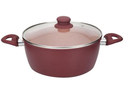 Imagem de Jogo de Panelas Casambiente Revestimento Cerâmico - de Alumínio Magenta e Rosa 5 Peças Viena