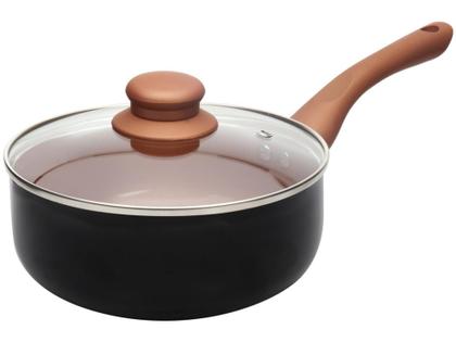 Imagem de Jogo de Panelas Casambiente Revestimento Cerâmico - de Alumínio Preto e Cobre 10 Peças Vegas