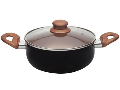 Imagem de Jogo de Panelas Casambiente Revestimento Cerâmico - de Alumínio Preto e Cobre 10 Peças Vegas