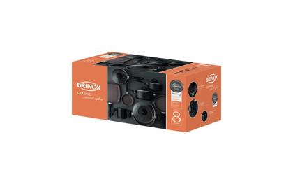 Imagem de Jogo De Panelas Ceramic Life Brinox Smart Plus 8 Peças Preto