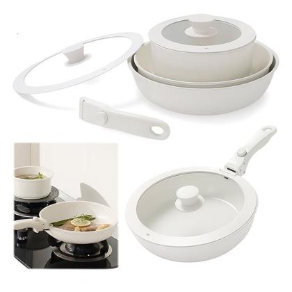 Imagem de Jogo de Panelas Cerâmica Antiaderente Com Cabo Removível