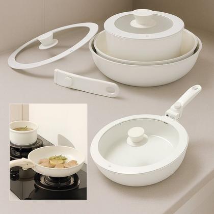 Imagem de Jogo de Panelas Cerâmica Antiaderente Com Cabo Removível