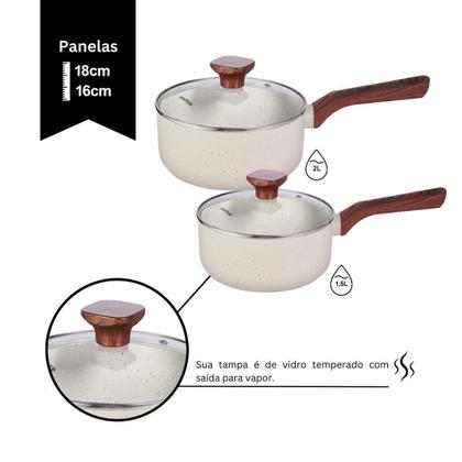 Imagem de Jogo De Panelas Ceramica Indução Pratic Cook Mármol 10 Peças