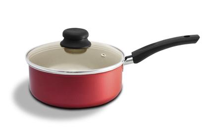 Imagem de Jogo De Panelas Cereja e Creme Teflon Antiaderente 5 Peças