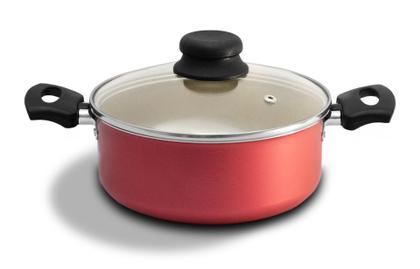 Imagem de Jogo De Panelas Cereja e Creme Teflon Antiaderente 5 Peças