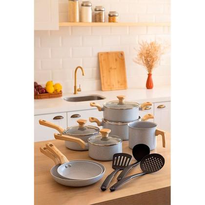 Imagem de Jogo de Panelas Com 10 Peças Mimo Style Pratic Cook Verde Agua - 10769 PJ10PGR