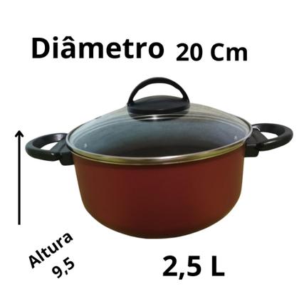 Imagem de Jogo De Panelas Com 4 Teflon Frigideira E Panelas Vermelho - RL