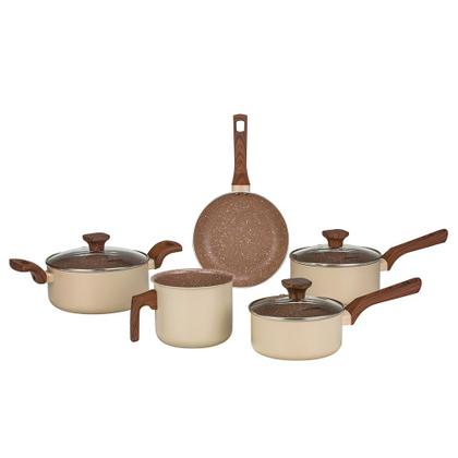 Jogo de Panelas Com 5 Peças Mimo Style Pratic Cook Indução Creme - 9455 PJ5PCM