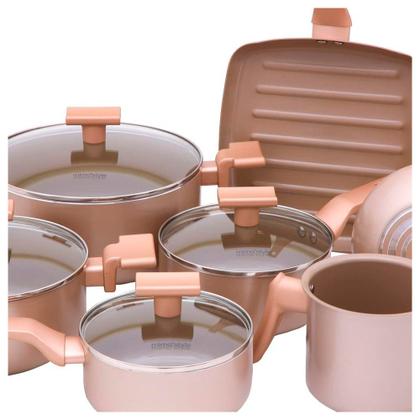 Imagem de Jogo de Panelas Com 7 Peças Mimo Style Sartin Cook Champanhe - 8119 PS7JC