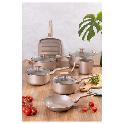 Imagem de Jogo de Panelas Com 7 Peças Mimo Style Sartin Cook Champanhe - 8119 PS7JC