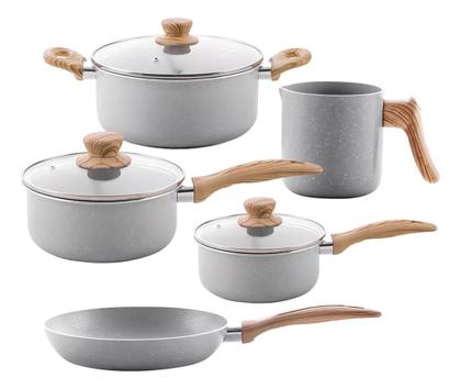 Imagem de Jogo de Panelas com Revestimento Ceramico Antiaderente 5 Peças Gris Ceramic Life Easy