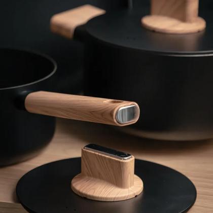 Imagem de Jogo de Panelas Conjunto Antiaderente Cerâmico Alumínio Forjado Concept Wood Kit 4 Peças