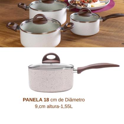 Imagem de Jogo De Panelas De Indução Cerâmiclife Vanilla 5pcs Brinox com frigideira wok 28cm