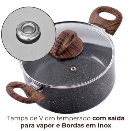 Imagem de Jogo de Panelas de Indução Com Panela de Pressão Ceramic Life Granito 8 Peças - Brinox