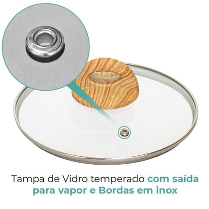 Imagem de Jogo de Panelas de Indução Com Panela de Pressão CeramicLife Botanika 9 Peças - Brinox