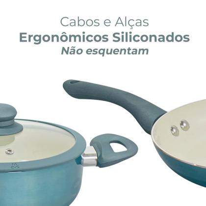 Imagem de Jogo de Panelas de induçao Revestimento Cerâmica Genebra Plus 7 Peças - Casambiente