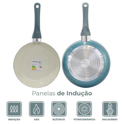 Imagem de Jogo de Panelas de induçao Revestimento Cerâmica Genebra Plus 7 Peças - Casambiente