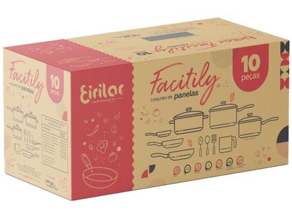 Imagem de Jogo de Panelas Eirilar Antiaderente de Alumínio Grafite 10 Peças Facility