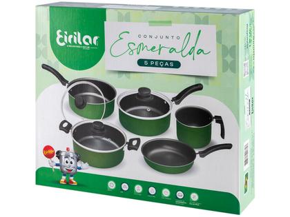 Imagem de Jogo de Panelas Eirilar de Alumínio Verde 5 Peças Esmeralda