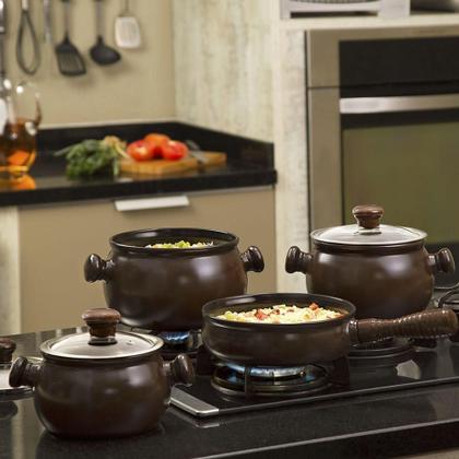 Imagem de Jogo De Panelas Em Cerâmica Premiere Com 4 Peças Ceraflame Chocolate