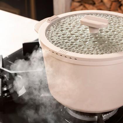 Imagem de Jogo de Panelas Empilhável Brinox Loft 7 Peças Antiaderente Ceramic Life, Cabo Removível e Fundo de Indução - Areia