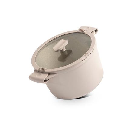 Imagem de Jogo de Panelas Empilhável Brinox Loft 7 Peças Antiaderente Ceramic Life, Cabo Removível e Fundo de Indução - Areia