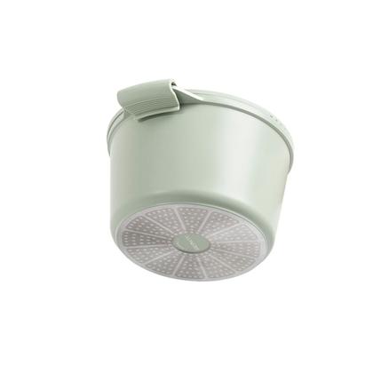 Imagem de Jogo de Panelas Empilhável Brinox Loft 7 Peças Antiaderente Ceramic Life, Cabo Removível e Fundo de Indução  Verde