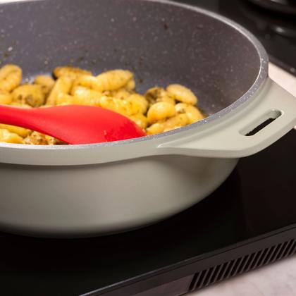 Imagem de Jogo de Panelas Empilhável Brinox Loft 7 Peças Antiaderente Ceramic Life, Cabo Removível e Fundo de Indução  Verde