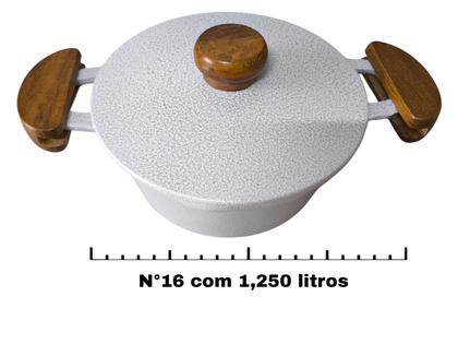 Imagem de Jogo de Panelas Extra Grossas em Alumínio Fundido Batido tampa Fundido 5 Peças Branco