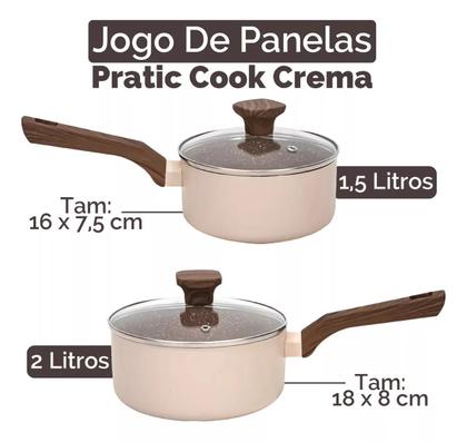 Imagem de Jogo De Panelas Fogão Indução Antiaderente Cerâmica 10 Peças Mimo Crema