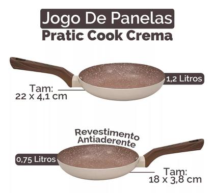 Imagem de Jogo De Panelas Fogão Indução Antiaderente Cerâmica 10 Peças Mimo Crema