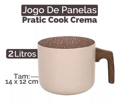 Imagem de Jogo De Panelas Fogão Indução Antiaderente Cerâmica 10 Peças Mimo Crema