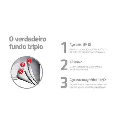 Imagem de Jogo de Panelas Grandes Tramontina Solar em Aço Inox Fundo Triplo 2 Peças