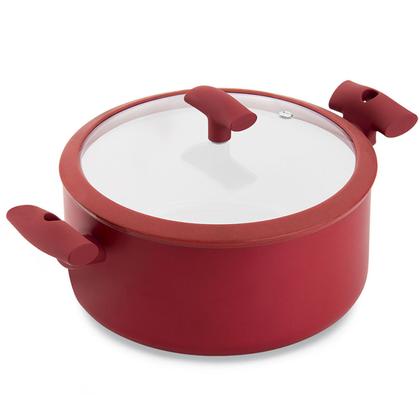 Imagem de Jogo de Panelas Hercules Revestimento Ceramico Indução 4 Peças Antiaderente Vermelho