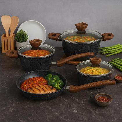 Imagem de Jogo De Panelas Indução 4 Peças Antiaderente Thika Com Tampas