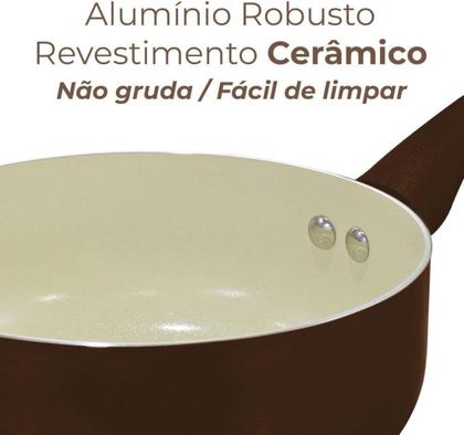 Imagem de Jogo De Panelas Indução Antiaderente Cerâmica 10 Peças Roma