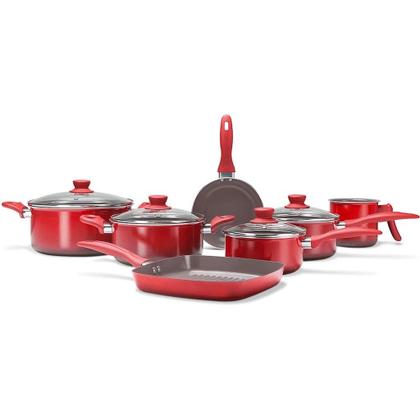 Imagem de Jogo De Panelas Life Smart Revestimento Cerâmica 7 Peças Brinox E Tigelas Com Tampa Inox 5 Peças