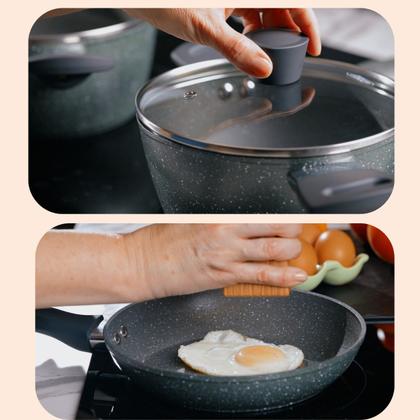 Imagem de Jogo de Panelas Mta Antiaderente Carmela Garden 5 Pç Verde